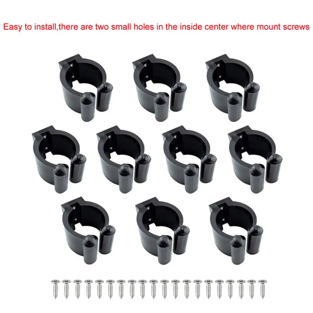 1Pc Nylon Portable Fishing Rod Clips Fishing Club Positioning Clamps Holder Wall Mounted Organizer Billiards Pole Rack 17mm/24mm