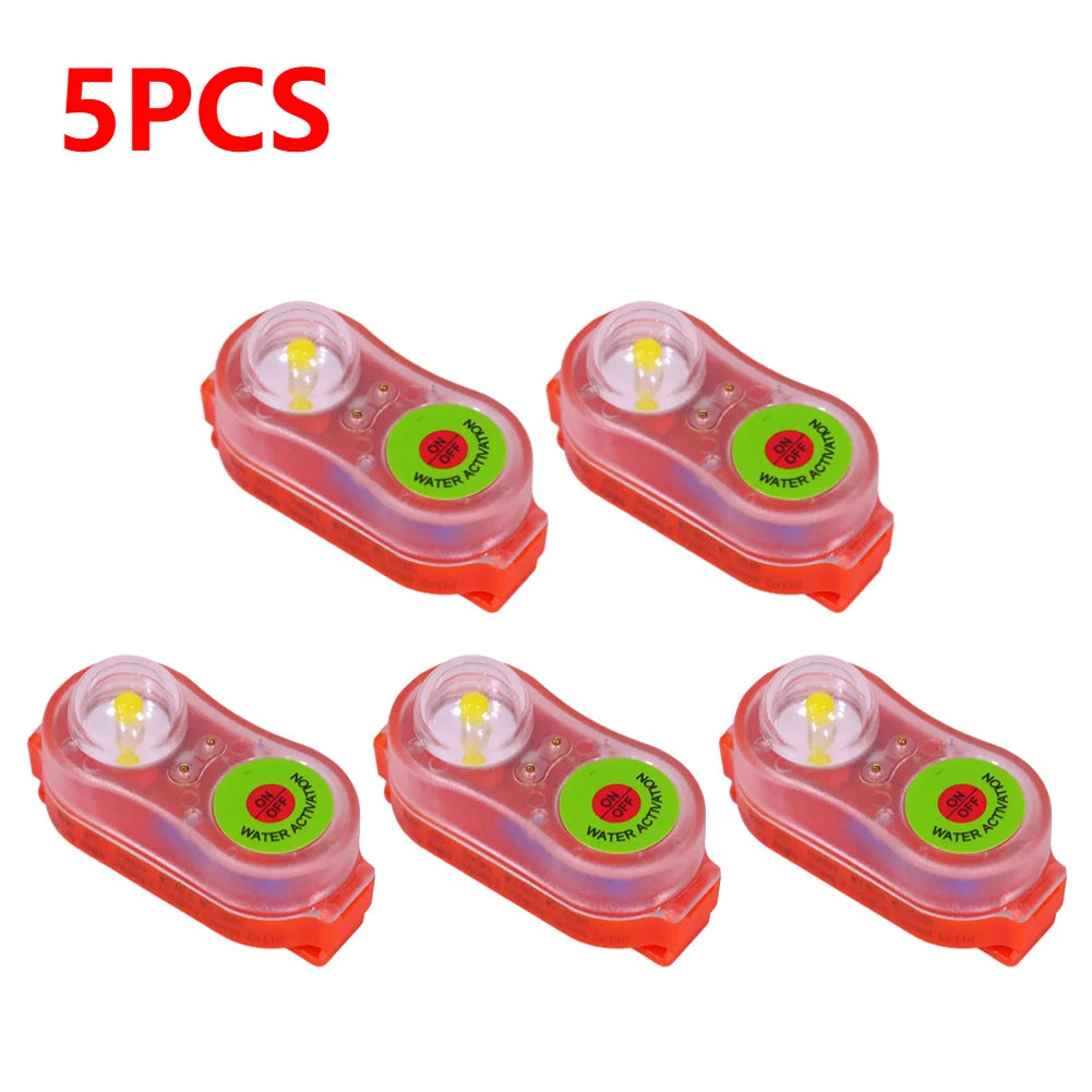 2-10Pcs LED Life Jacket Light Energy-Efficient Waterproof Emergency Signal Light Easy Operation Lightweight Outdoor Accessories