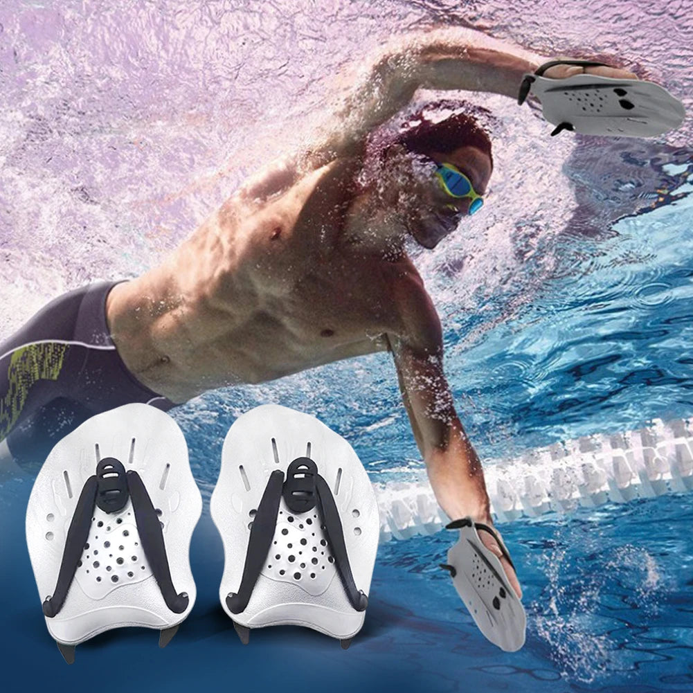 Swim Training Pull Buoy Adjustable Strap Hand Paddles with Mesh Bag Swim Training Equipment 5-Layer Pull Buoy for Adults