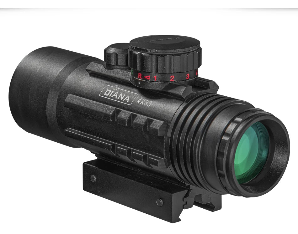 DIANA 4X33 Green Red Dot Sight Scope Tactical Optics Riflescope Fit 11mm 20mm Rail Rifle Scopes for Hunting