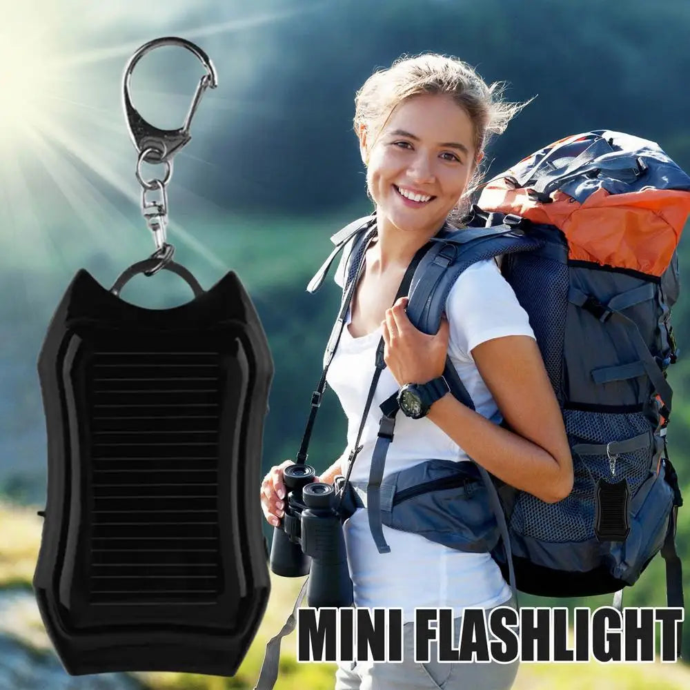 Solar Battery Charger With 3 LED Flashlight And Keychain Portable 1500amh Mobile Power Rechargeable Power Bank For Cellphone