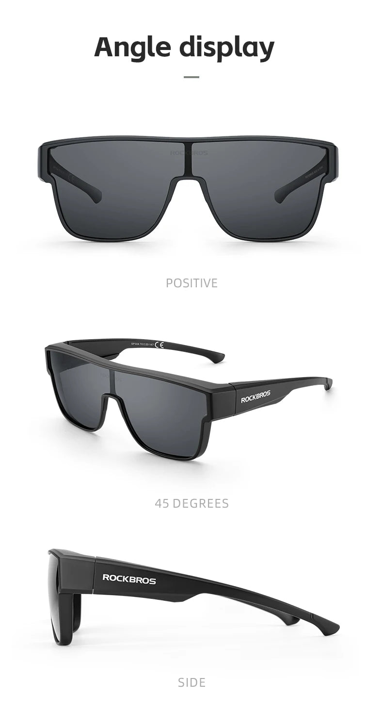 ROCKBROS Polarized Cycling Glasses Lightweight UV400 Sun Protection Myopia Dual Wear Sunglasses Men Women MTB Road Bike Glasses