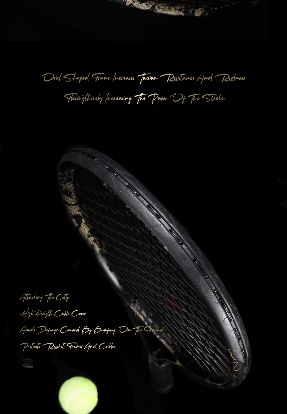 ALPSPORT JL 27-inch strong and durable 4 3/8-inch grip carbon fiber tennis racket suitable for students and teenagers