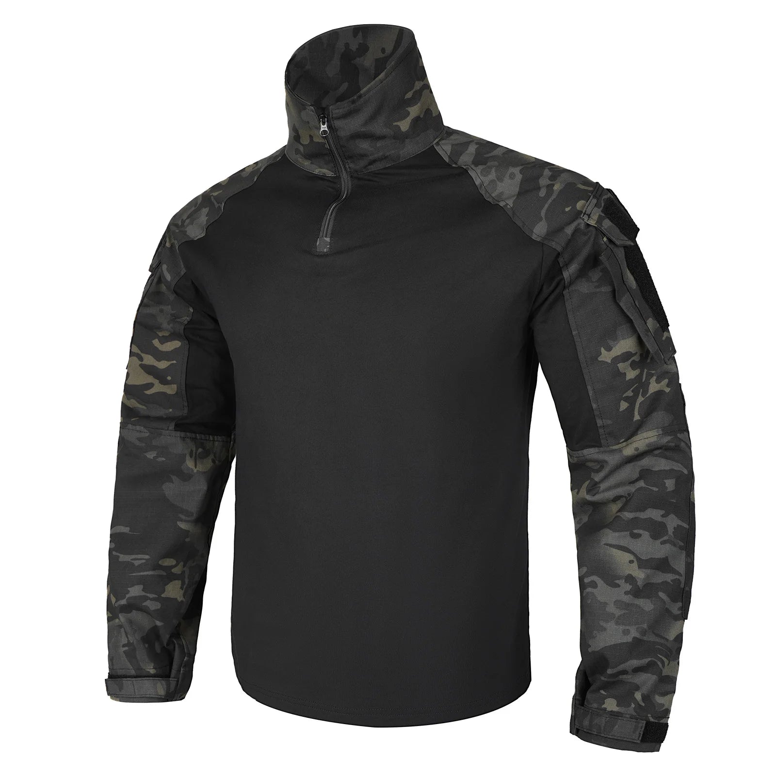 KRYDEX Combat Shirt with Elbow Pads For Hunting Outdoor Tops Tactical Clothes MC Tiger Stripes Shirts