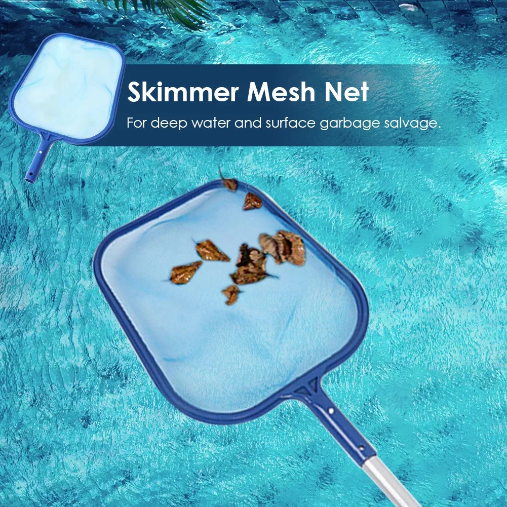Swimming Pool Cleaner Supplies Professional Heavy Duty Pool Leaf Rake Fine Mesh Frame Net Swimming Pool Cleaning Leaf Skim Net