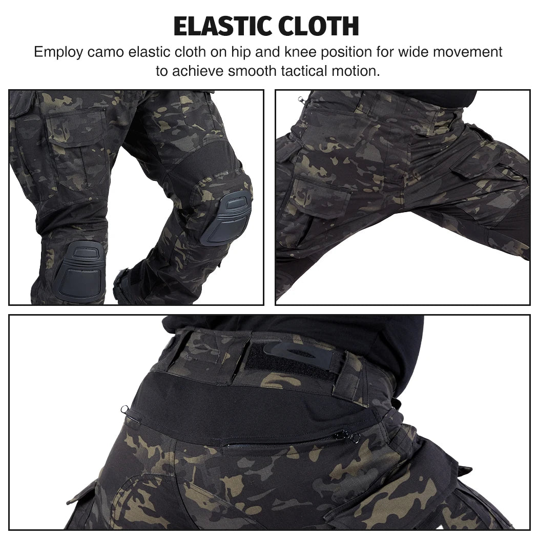 IDOGEAR Tactical Uniform BDU G3 Combat Shirt & Pants Knee Pads Update Ver Camo Combat Uniform 3004