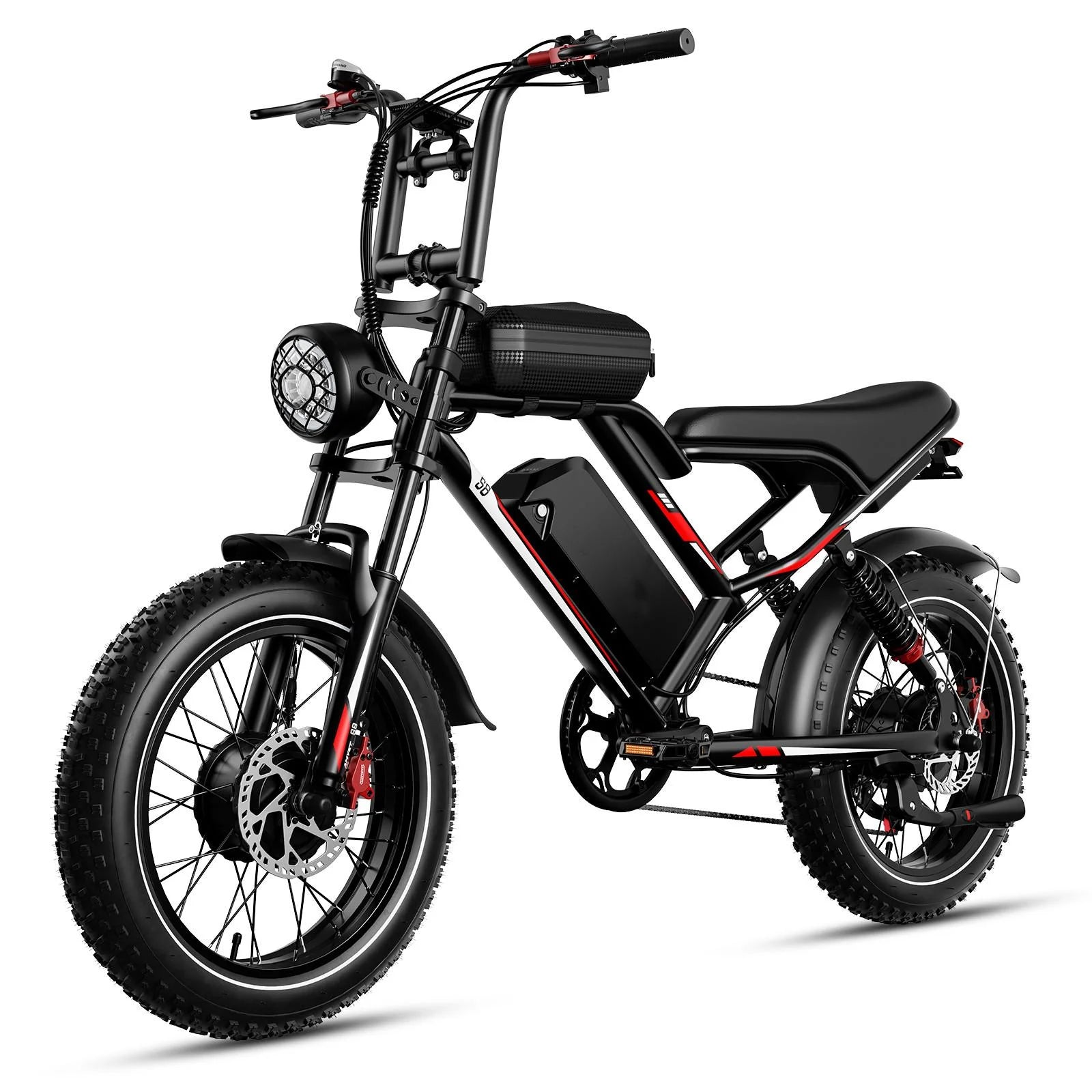EBIKE S8 Adult Electric Bicycle Men2000W Dual Electric Motor Bicycle 48V 25AH Battery 20" Mountain Mountain Climbing Electric