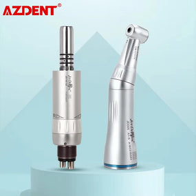 Dental Low Speed Handpiece Press Button Contra Angle 1:1 E-type 4 Holes Air Motor With Internal Water Cooling System