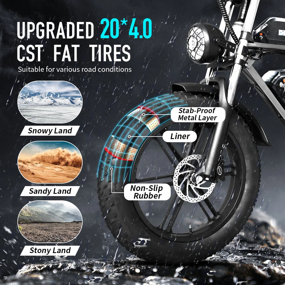 DEEPOWER QS7 Max Electric Bicycle 2000W Brushless Motors MTB E-bike 48V 35AH Lithium Battery Speed 50Km/h Adult Off Road Ebike