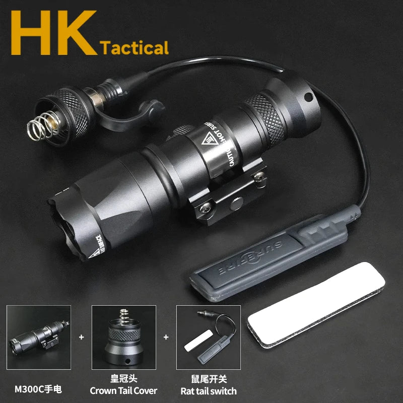 SF M300C M600C M600 Airsoft Flashlight Tactical Torch Rifle Hunting Weapon Scout Light PEQ15 Red Dot Indicator Fit 20mm Rail