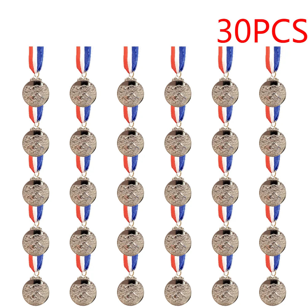 10-30PCS Swimming Medal Competition Awards with Neck Ribbon Metal 5cm Winner Medals Gold/Silver/Bronze Medal for Competitions
