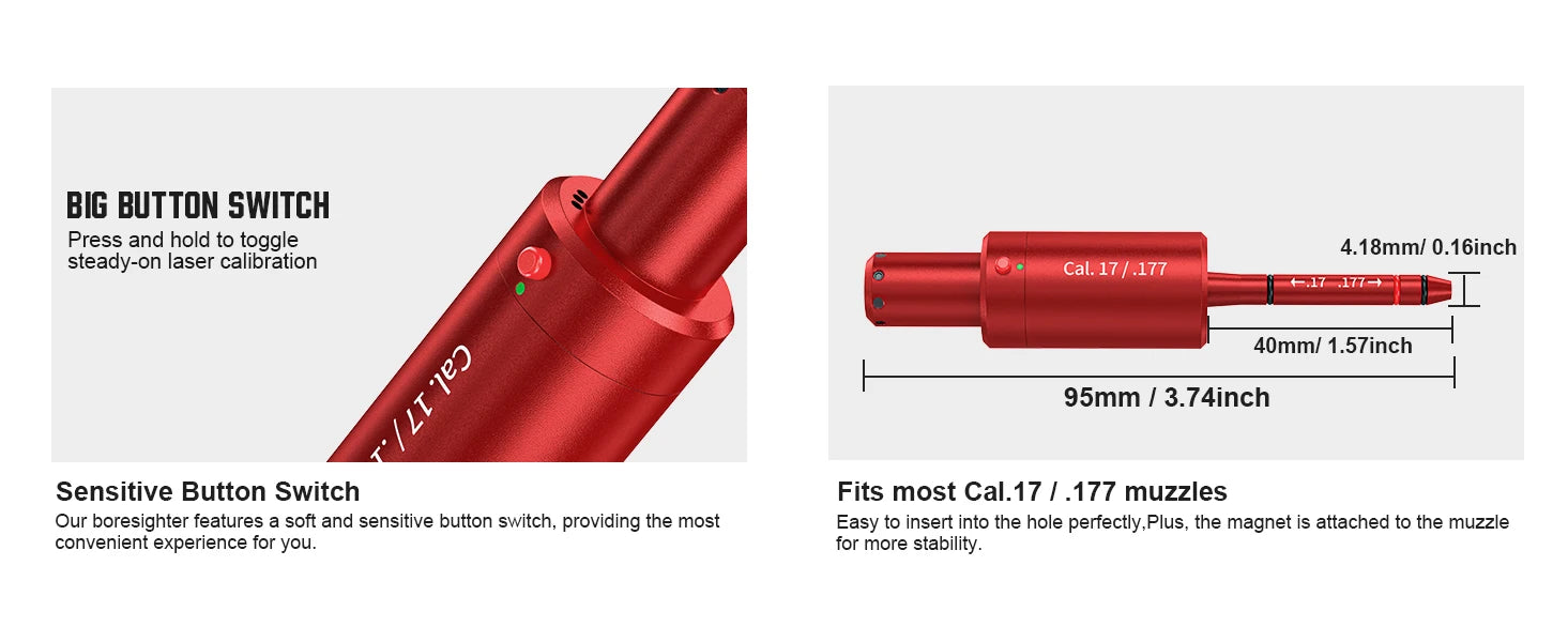 CAL.17 177 multifunctional magnetic red green light trainer, dual-purpose for training and calibration