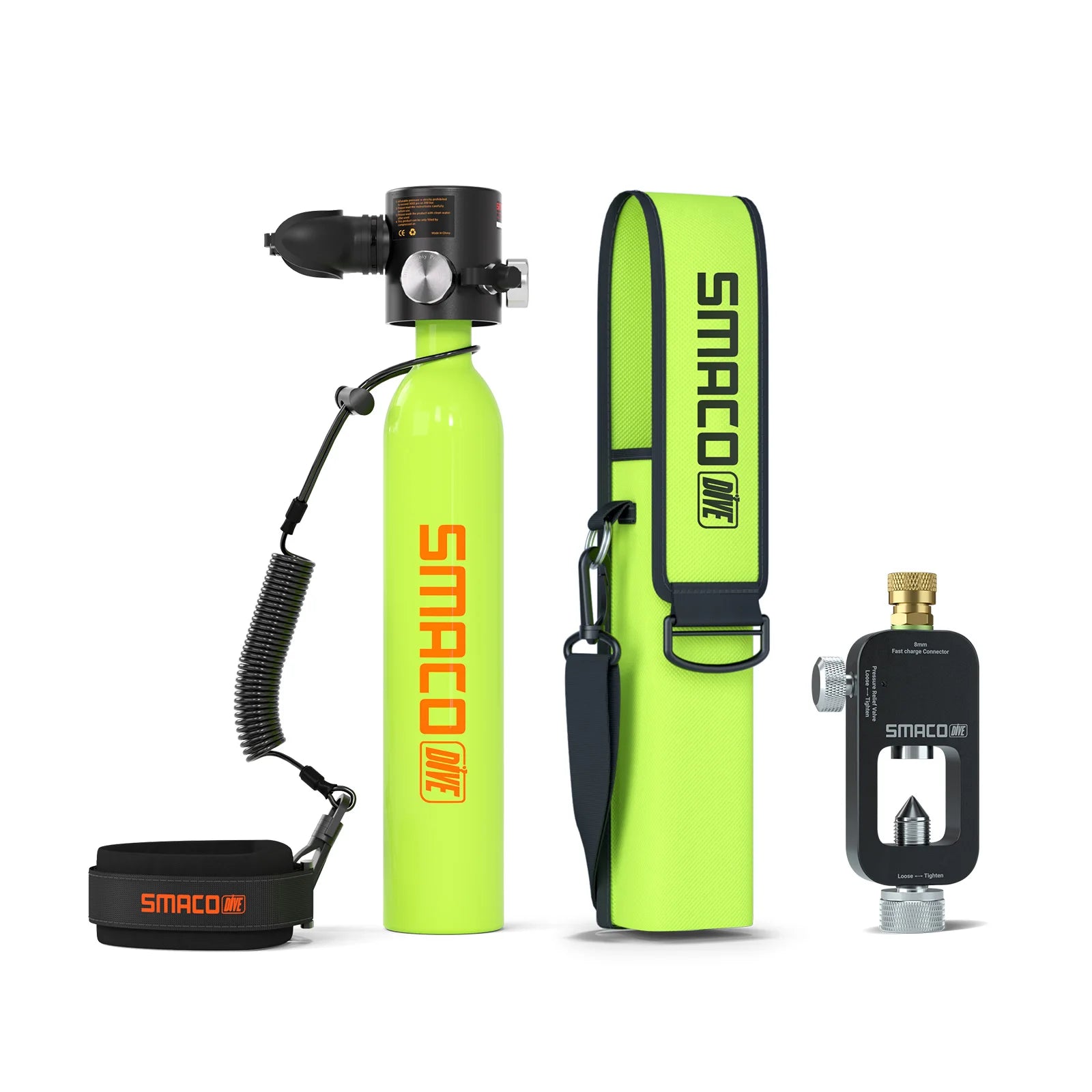 SMACO S300 Plus Mini Scuba Tank 0.5L Portable Mini Diving Tank Reusable Pony Bottle up to 10 Minutes Dive Time Backup Diving Air