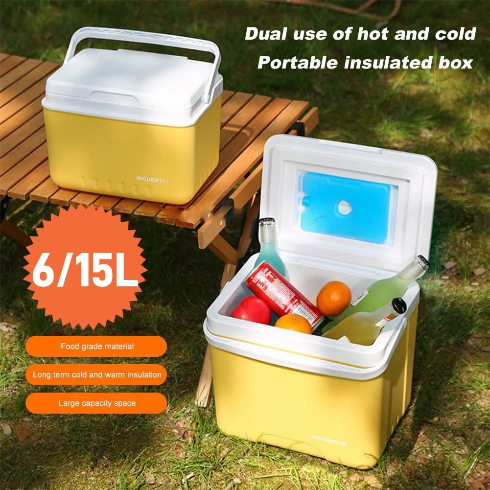 15/6L Cooler Box Portable Camping Refrigerator Incubator Large Capacity Car Ice Bucket Heat Preservation Camping BBQ Equipment