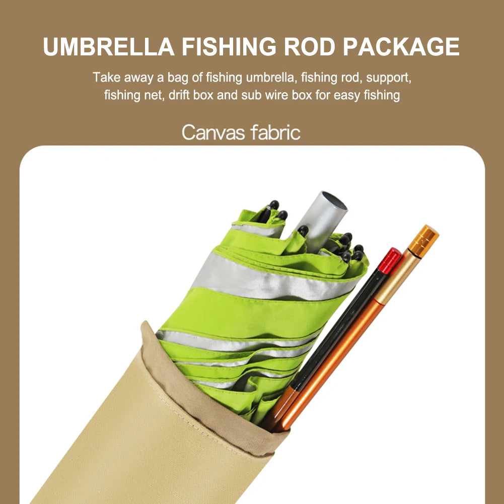 Folding Portable Fishing Gear Storage Bag Large Capacity Fishing Umbrella Bag Thickening Canvas Rod Bag Fishing Gear Accessories