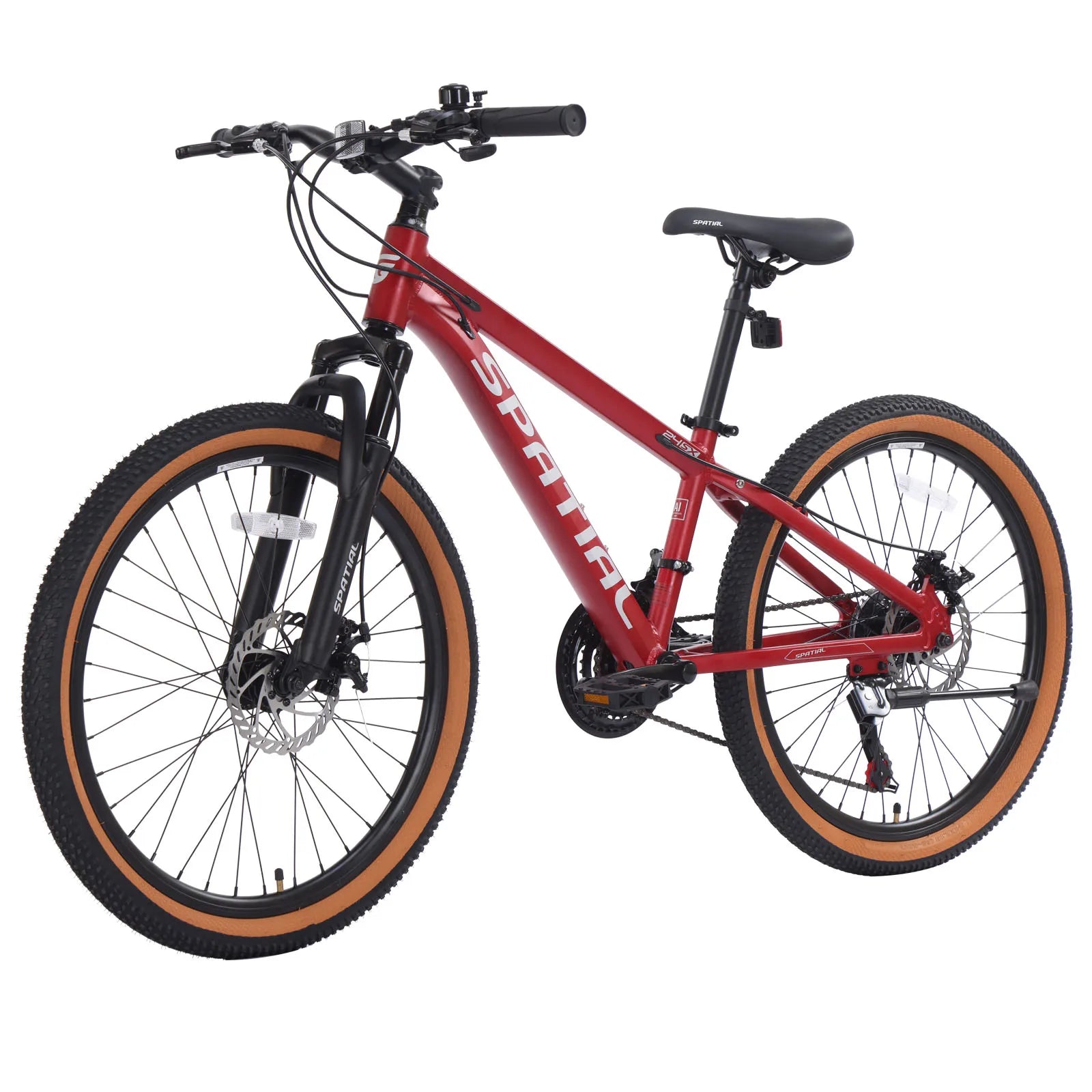 SPATIAL Mountain Bike 24 Inch, 21 Speed Aluminum Frame Lightweight Bike,Dual Disc Brake Bicycle for Teenager