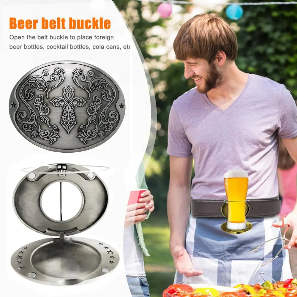 Portable Beer Holder Belt Buckle Hands-Free Beer Belt Tray Buckle Cup Holder Webbing Detach Buckle Picnic BBQ Beer Belt Holder
