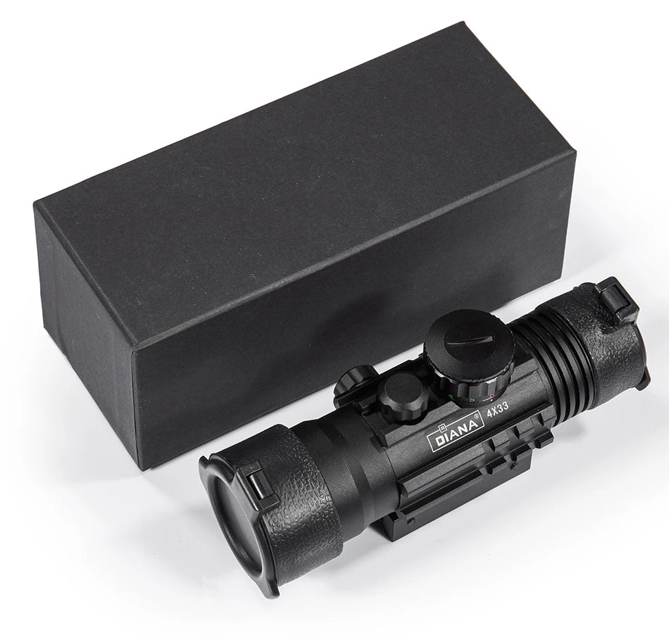 DIANA 4X33 Green Red Dot Sight Scope Tactical Optics Riflescope Fit 11mm 20mm Rail Rifle Scopes for Hunting