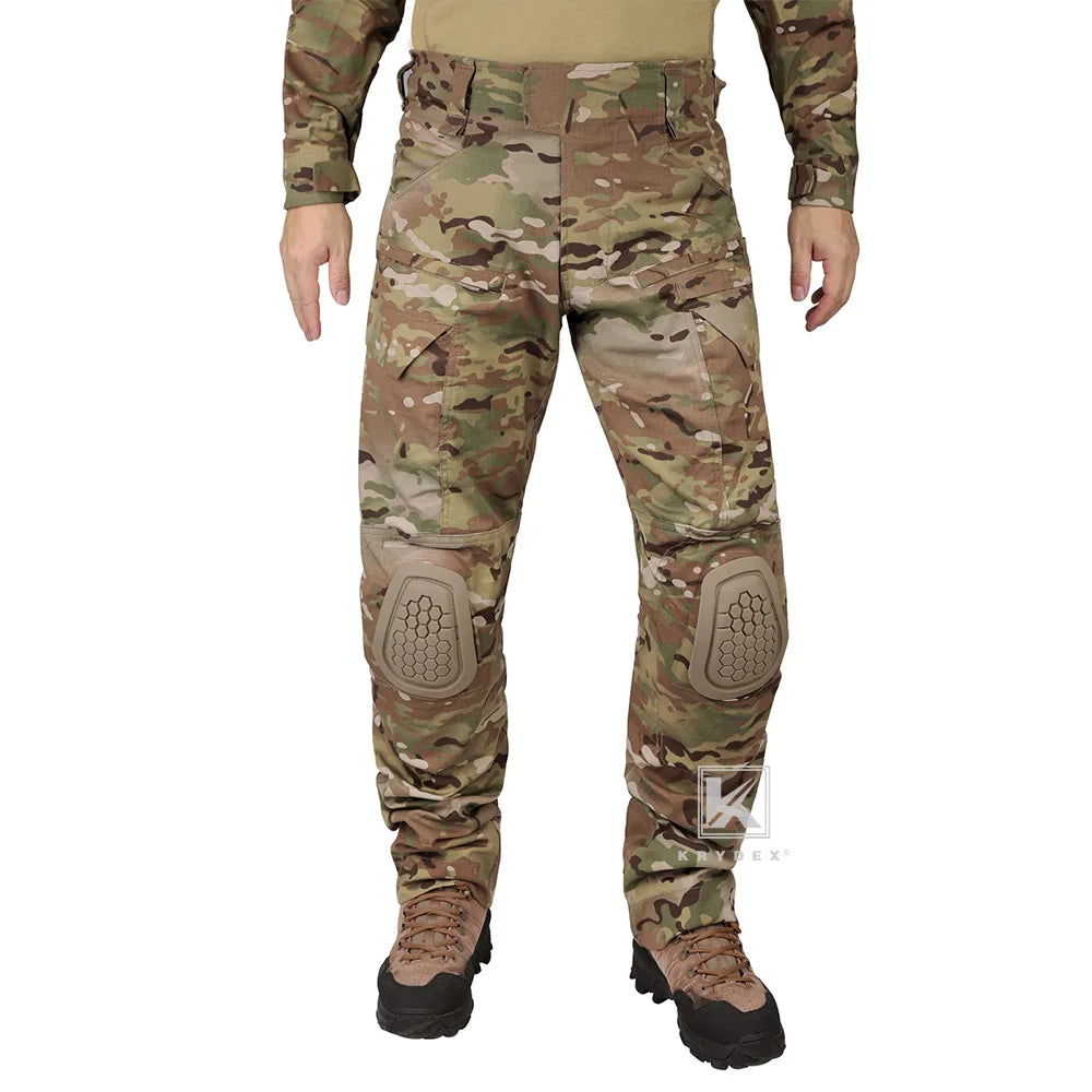 KRYDEX Tactical Combat Pants Assault Men Battlefield Combat Trousers Uniform & Knee Pads For Shooting Hunting Airsoft Gear