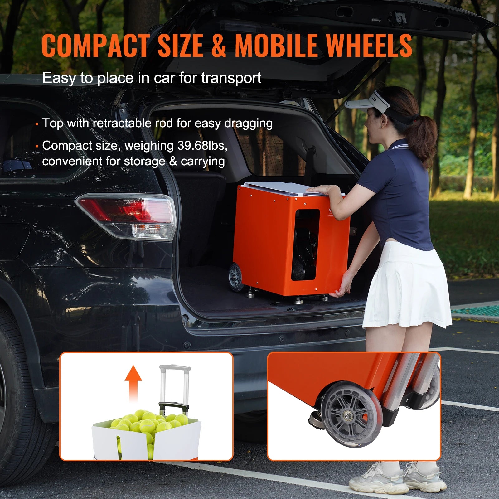 VEVOR Tennis Ball Machine Automatic Portable Tennis Ball Launcher 100 Balls Tennis Training Practice Thrower Multi-Mode Drills