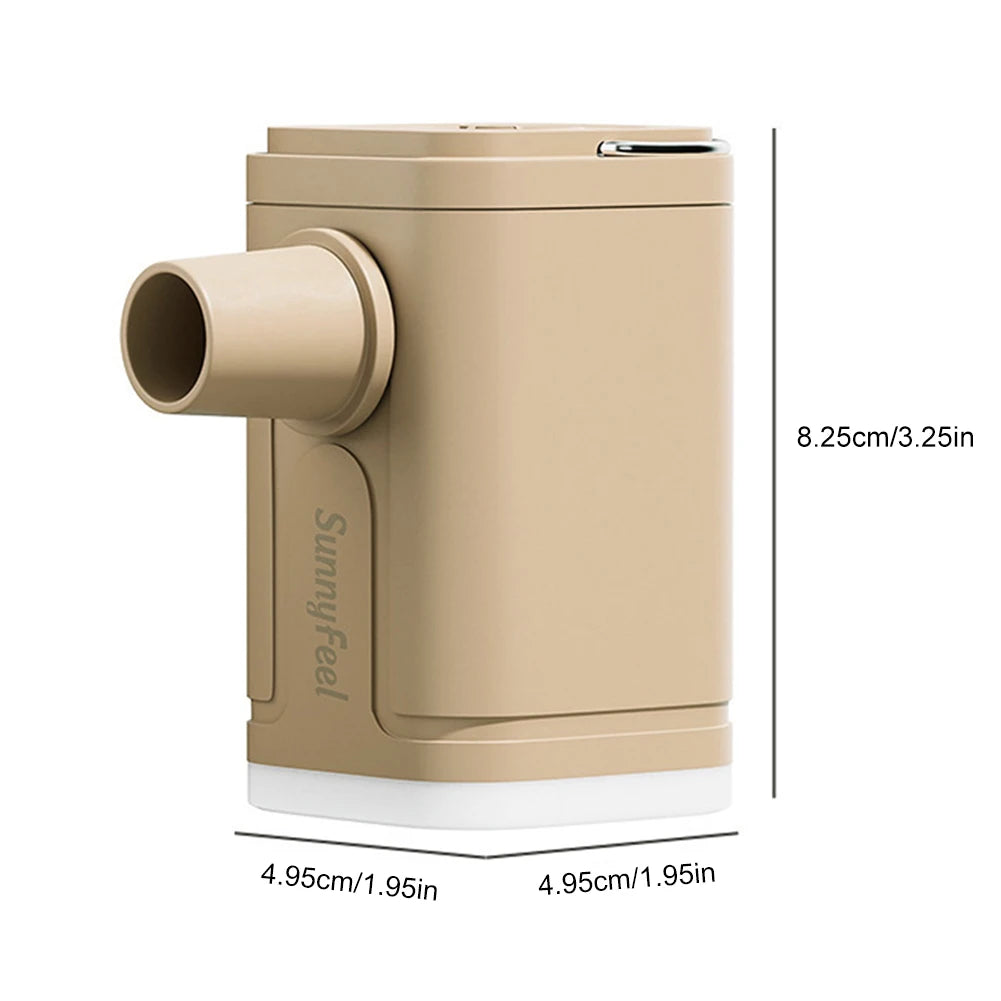 Electric Air Pump Air Mattress Pump USB Rechargeable Quick-Fill Inflator Pump with Camping Light with 5 Nozzles for Pool Floats