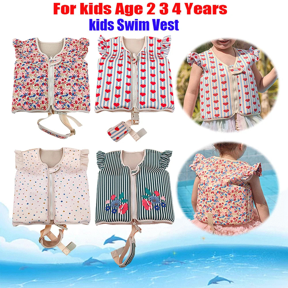 Kids Life Vest Toddlers Swim Vest Cartoon Swimsuit Children Swimming Aid Buoyancy Floatation Jackets Swimming Pool Accessories