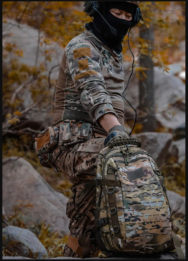 Oulylan Outdoor Traveling Waterproof Trekking Fishing Hunting Climbing Bag Male Camo Backpack Camping Men  Rucksack