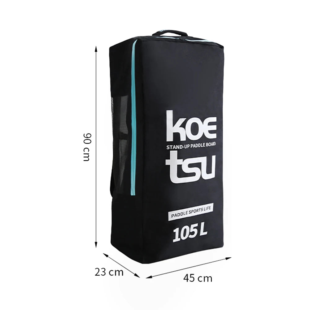 Portable Paddle Board Bag Carrier Large Capacity 80L/105L Inflatable Paddle Backpack with Side Small Pocket for Outdoor Surfing