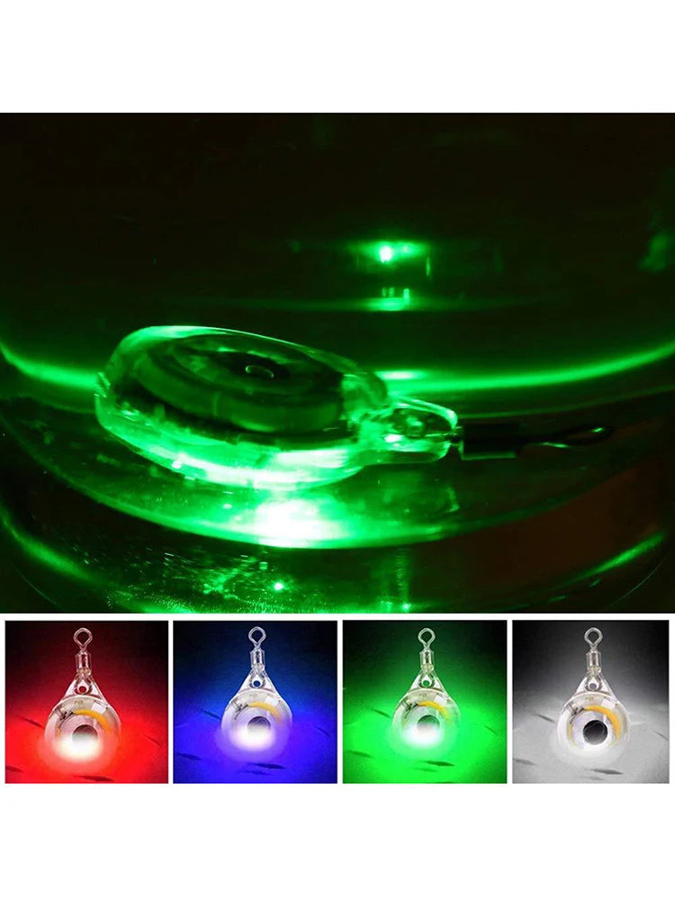 10Pcs Fishing Lure Light Mini Eye Shape Underwater Night Light Lure Battery Powered Luminous Fish Lure for Seawater Freshwater