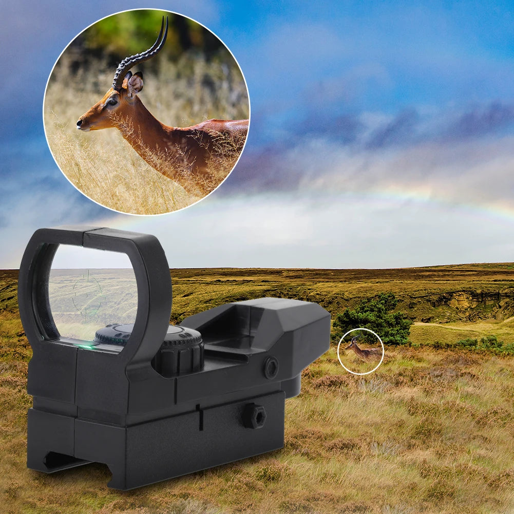 Holographic Rifle Scope ABS Green Dot Sight Scope Reflex Optics Sight Compact Sights for 20mm Rail Mount Toys