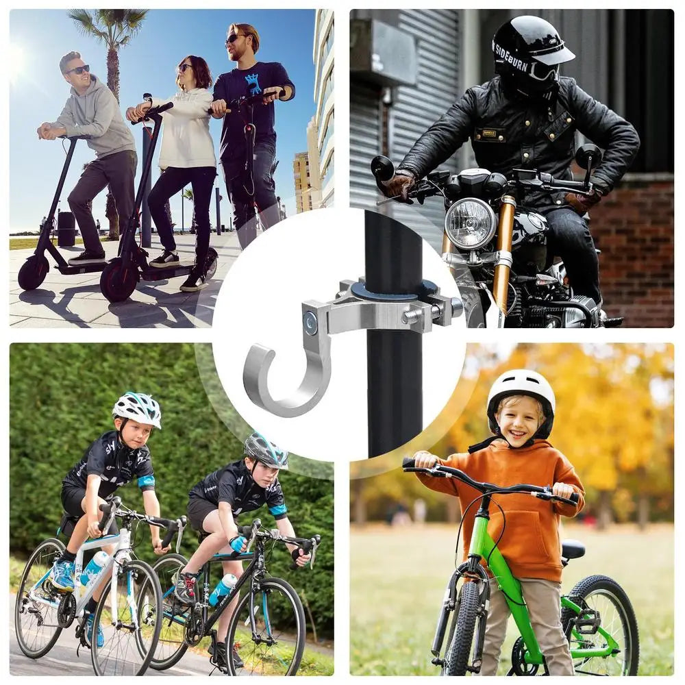 Motorcycle Handlebar Hook Front Storage Hooks For Electric Scooter Handlebar Elegant Hanger Easy Mount Cycling Organization Hook