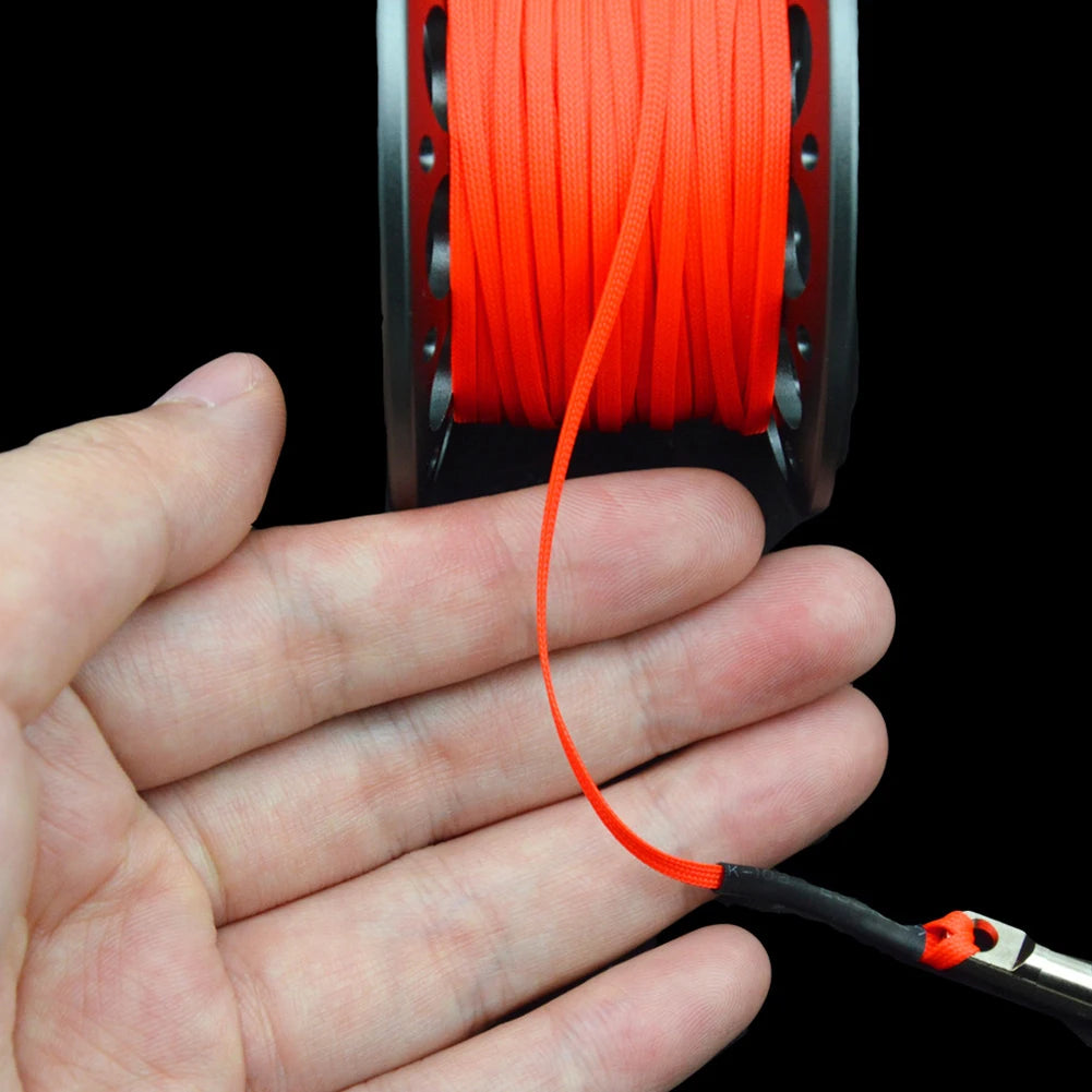 Scuba Diving Spool Finger Reel with Steel Double Ended Hook Under Water Fishing Cave Dive Fishing Accessories