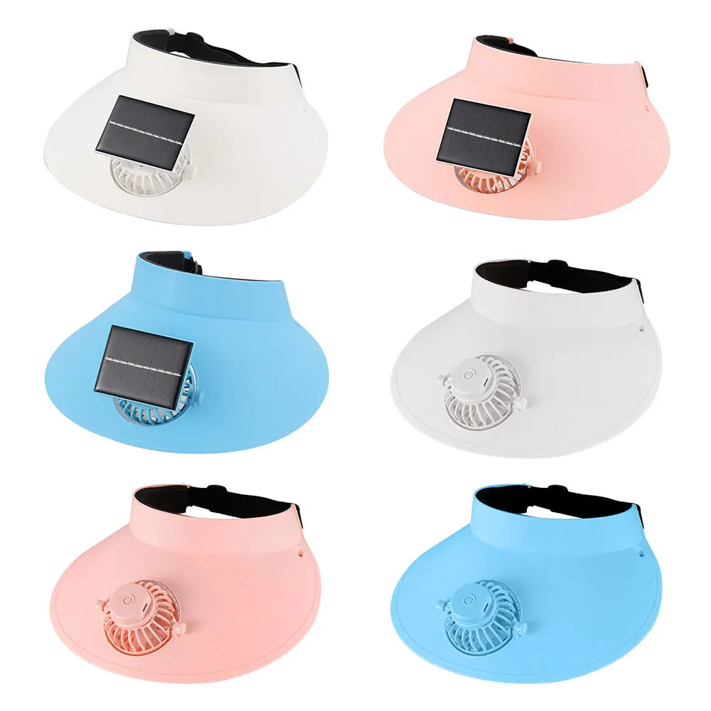 Sun Visor Hat with Fan Three Temp Settings Summer Sun Hats Breathable Cooling Fan Hat for Sun Protection and Outdoor