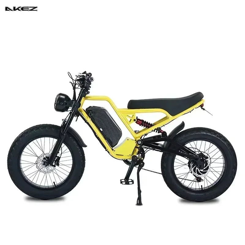Ebike AKEZ 1500W 48V 18AH Electric Bicycle Full Suspension Removable Battery Fat Tire Hydraulic Brake Adult Electric Bicycle.