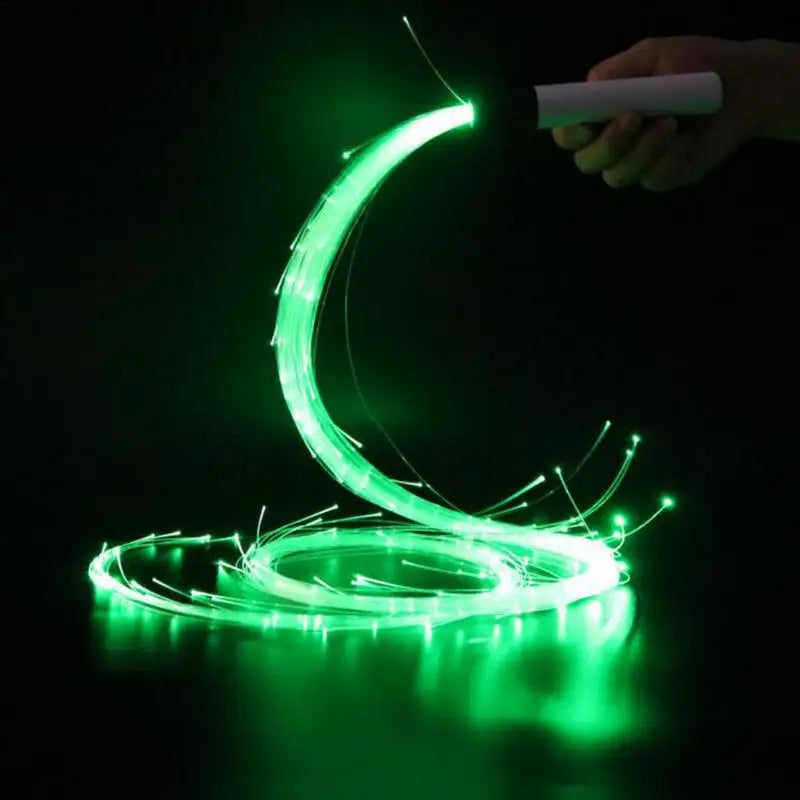 Colorful LED Fiber Optic Whip Light Disco RGB Dancing Glowing Whip Sparkle Flow String For Party Light Show Music Festival
