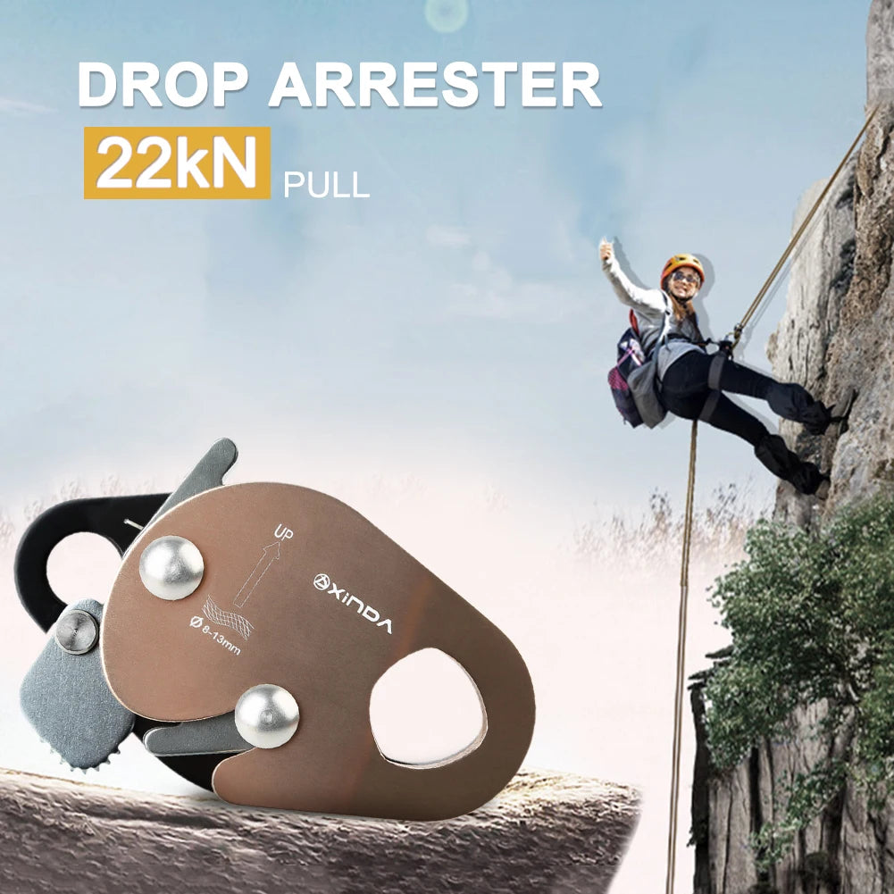 Mountain Rock Climbing Abseiling Device Aluminum Alloy 22KN Rappelling Anti Fall Protective Carabiner Climbing Accessories