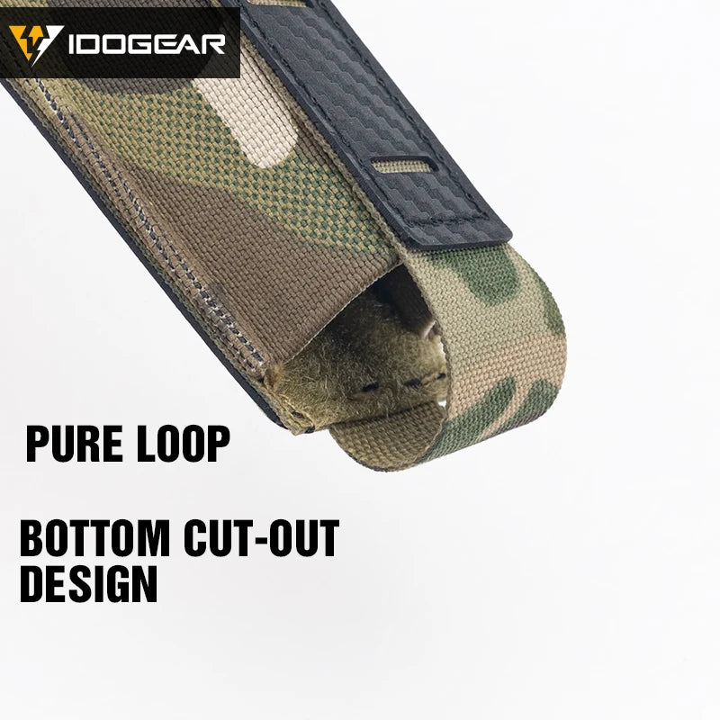 IDOGEAR Carbon Fiber Tactical Mag Pouch 9mm Single Carrier MOLLE Compatible Quick Drain Anti-slip Lightweight  IG-BG3589