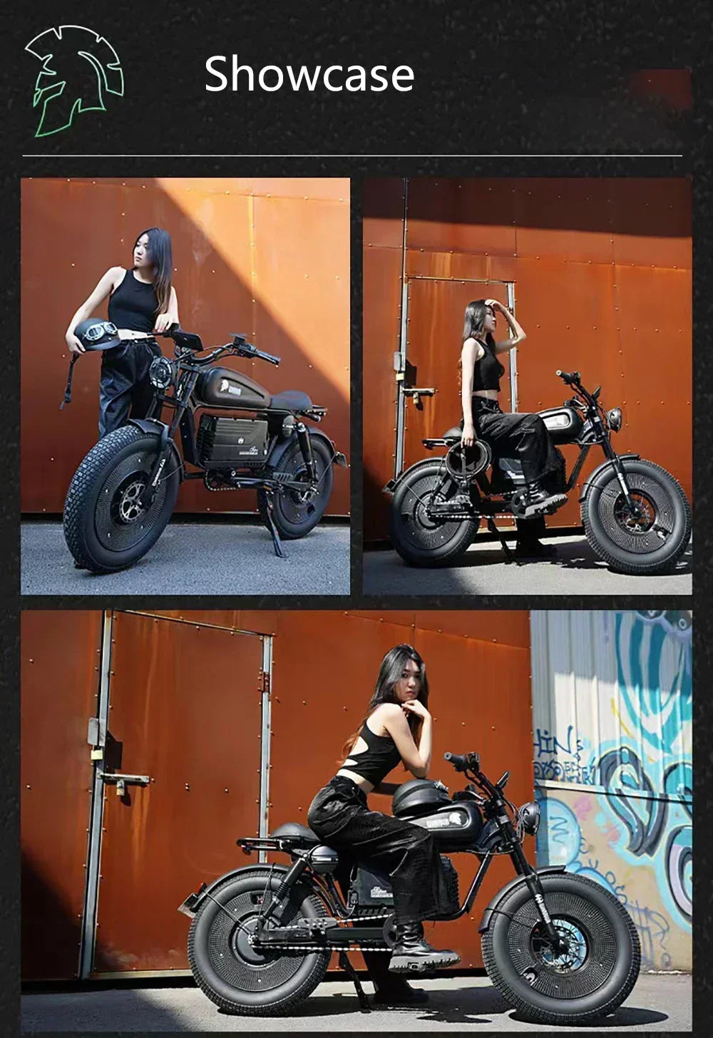 EBIK Black Warrior 3000W Motorcycle 60V 45AH ebike Adult Highway Electric Bike 20-inch Off-Road Fat Tires Suitable for Desert Mo