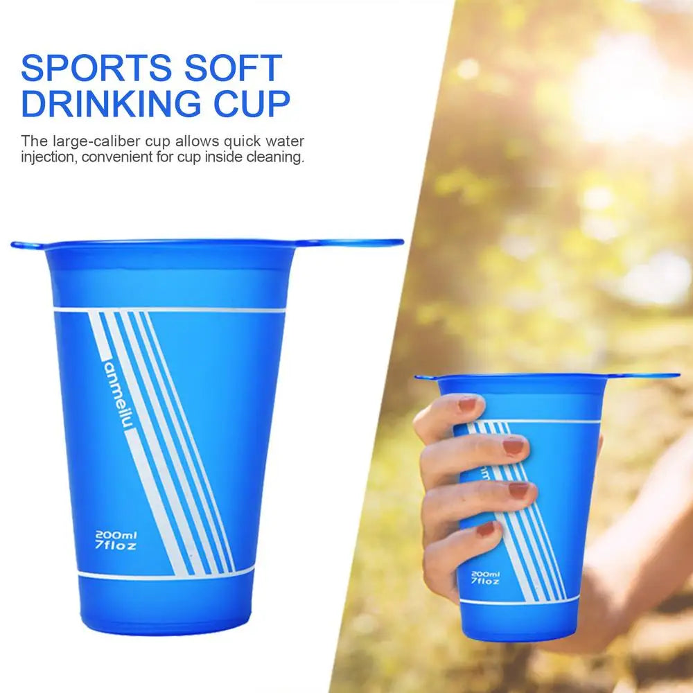 BPA Free Folding Water Bottle for Outdoor Sports, Portable Drinking Mugs, Soft Cup, Cycling, Running, Hiking, 200ml