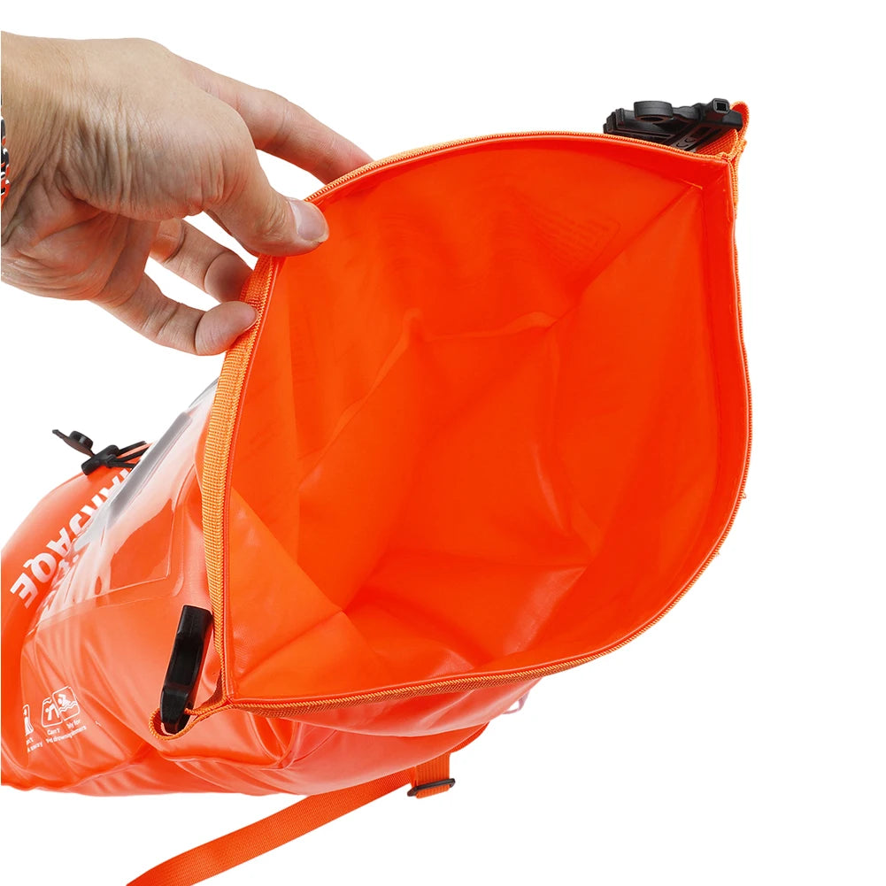 Inflatable Open Swimming Buoy PVC Tow Float Dry Bag Thickened Float Airbag With Strap Double Air Bag With Waist Belt For Sports