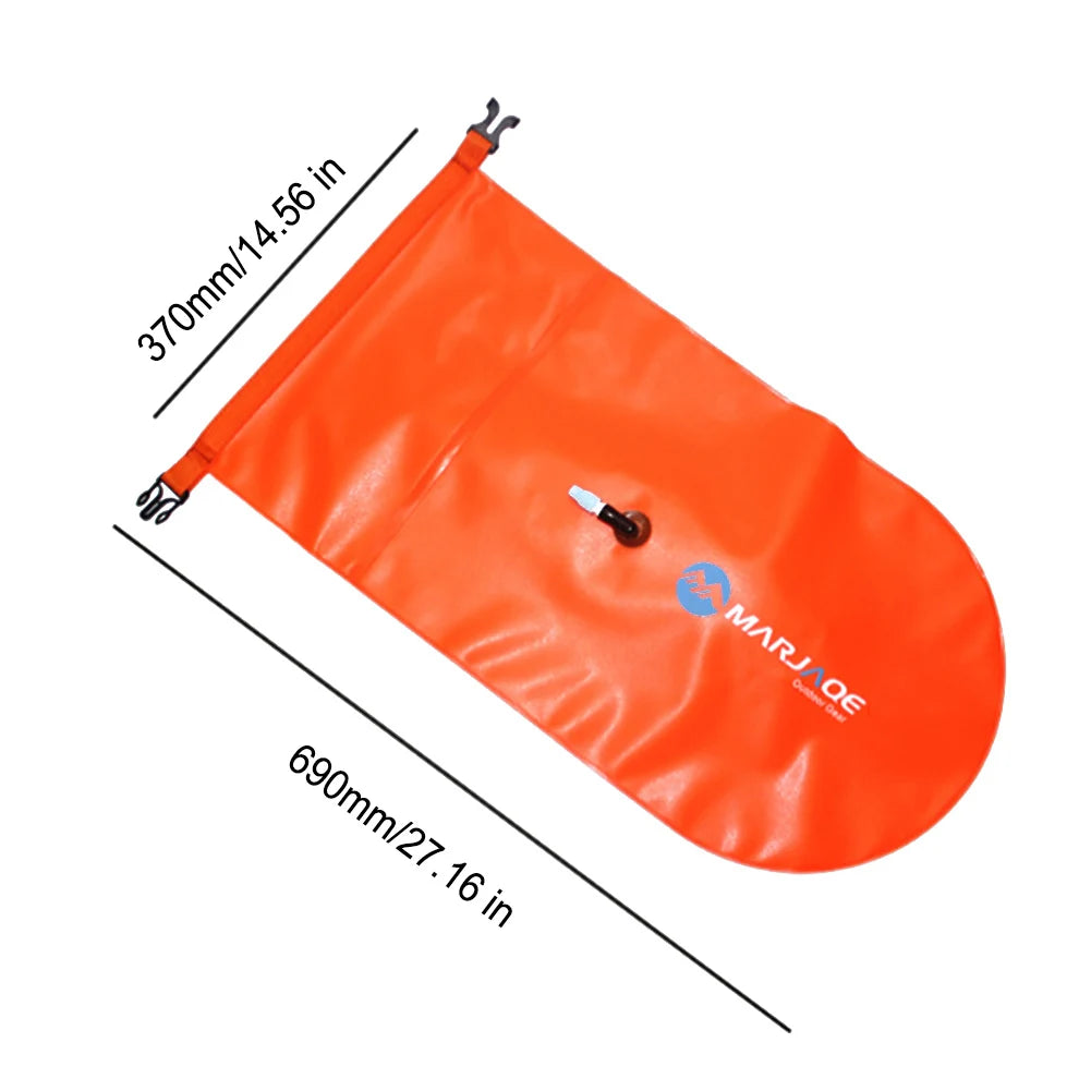 Inflatable Open Swimming Buoy PVC Tow Float Dry Bag Thickened Float Airbag With Strap Double Air Bag With Waist Belt For Sports