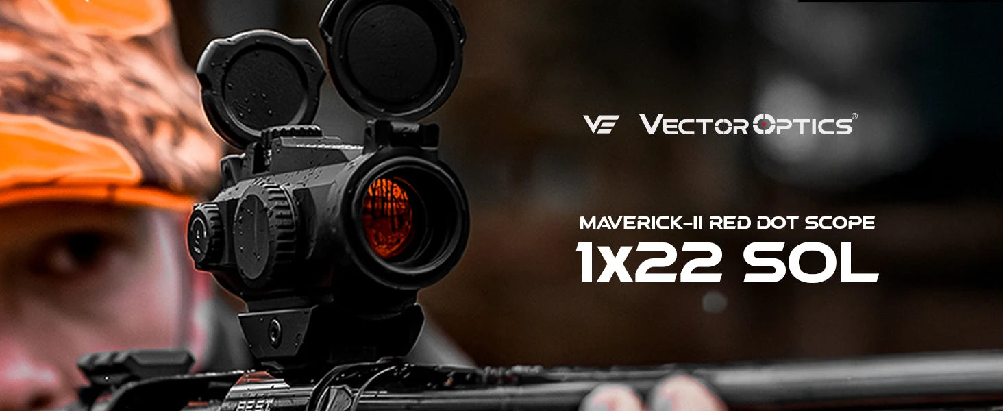 Vector Optics Maverick-II Plus 1x22 Red Dot | 3MOA & Solar Backup | 7-Level + NV | Digital Button Control | Lower 1/3 Co-Witness