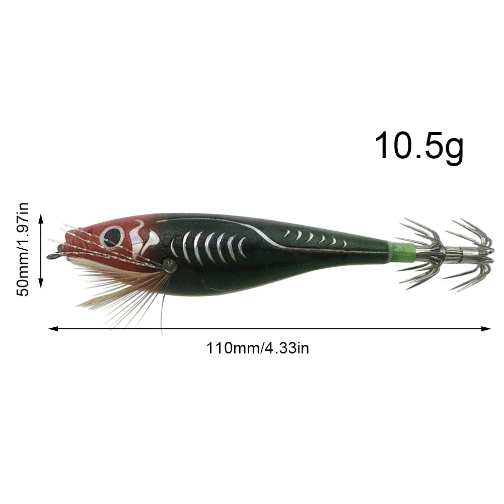 1-3Pcs 110mm 10.5g Fluorescent Fishing Lure Built-In Bead Luminous Jigging Bait Glow In Dark Artificial Squid Hook Jigs Tackle