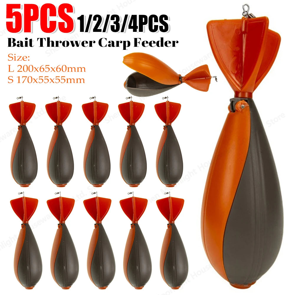1-5pcs Carp Fishing Rocket Feeder Spod Float Lure Bait Holder Container Spomb Pellet Feeders Position Fishing Accessorie