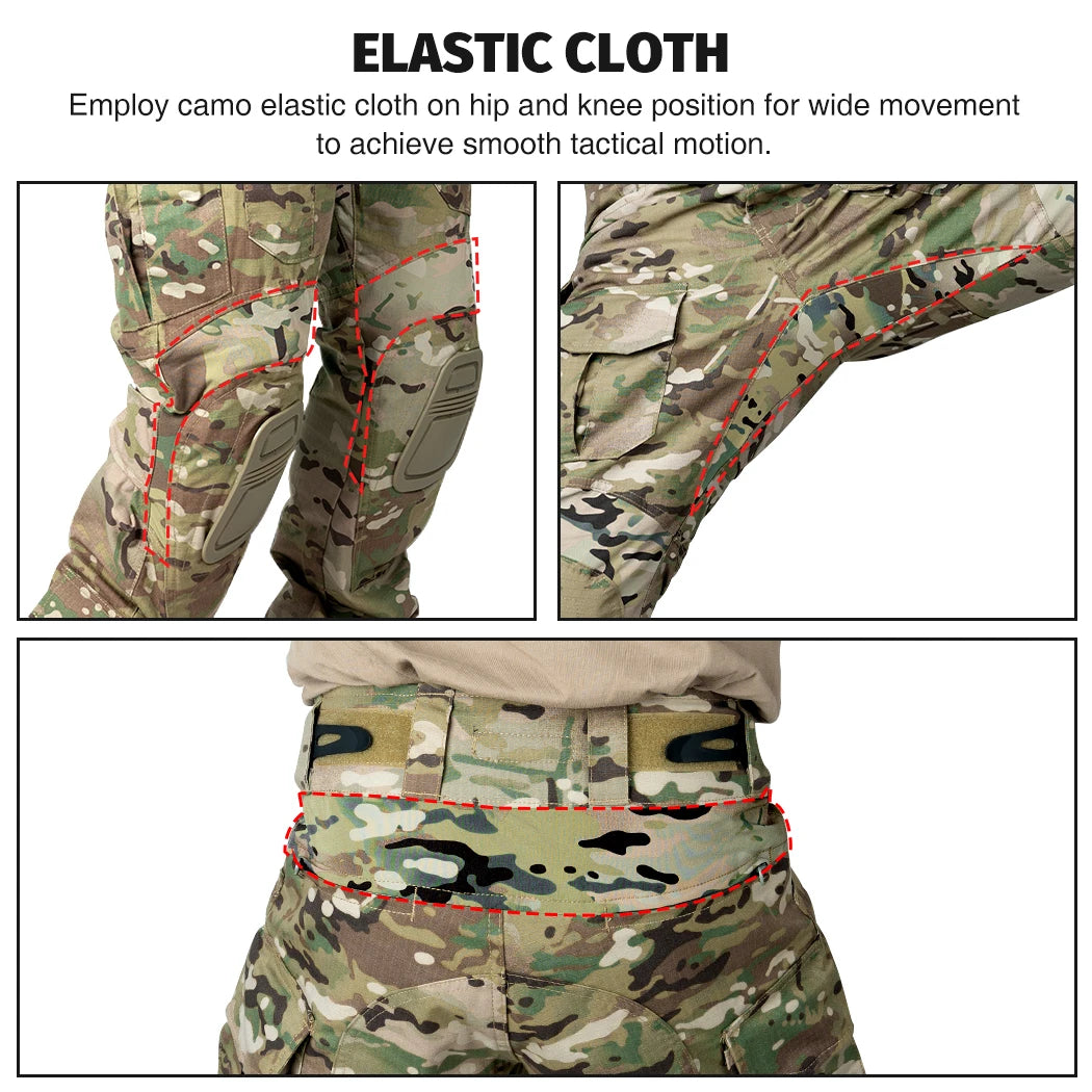 IDOGEAR Tactical Uniform BDU G3 Combat Shirt & Pants Knee Pads Update Ver Camo Combat Uniform 3004