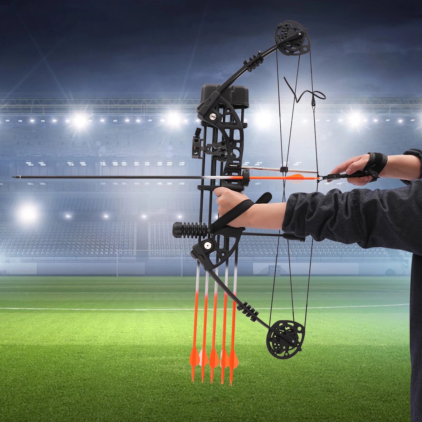 Compound Bow Arrow Set Archery Hunting Bow Set with Arrows and Target Papers, Draw Weight 30-60 lbs, Draw Length 19-30