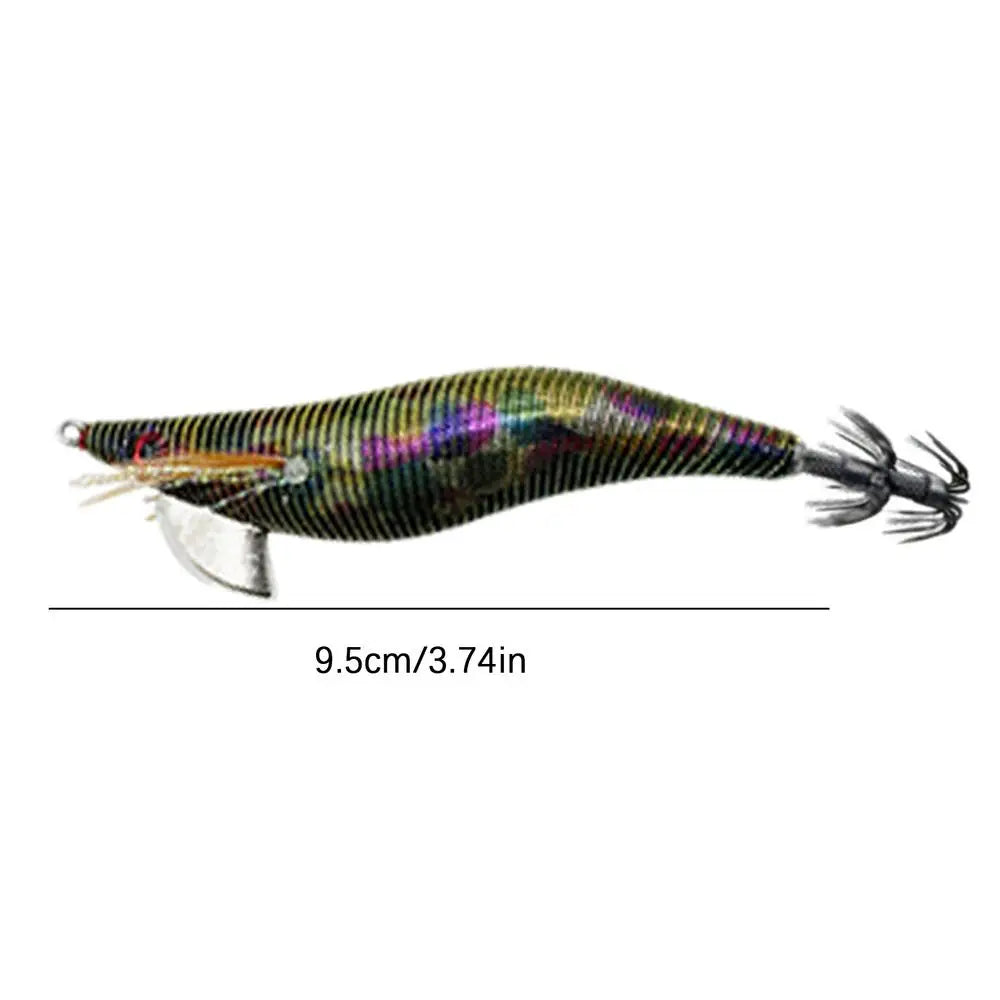 Wooden Shrimp Squid Hook Fluorescent Artificial Fishing Baits Realistic Simulation Fish Luring Tools For Sea Freshwater