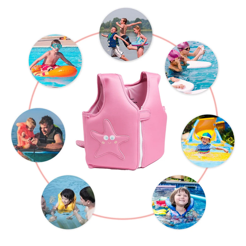 Cartoon Animal Kids Buoyancy Floating Vest Cute Three-dimensional Design Baby Swimwear Swim Gear Swimming Pool Accessories