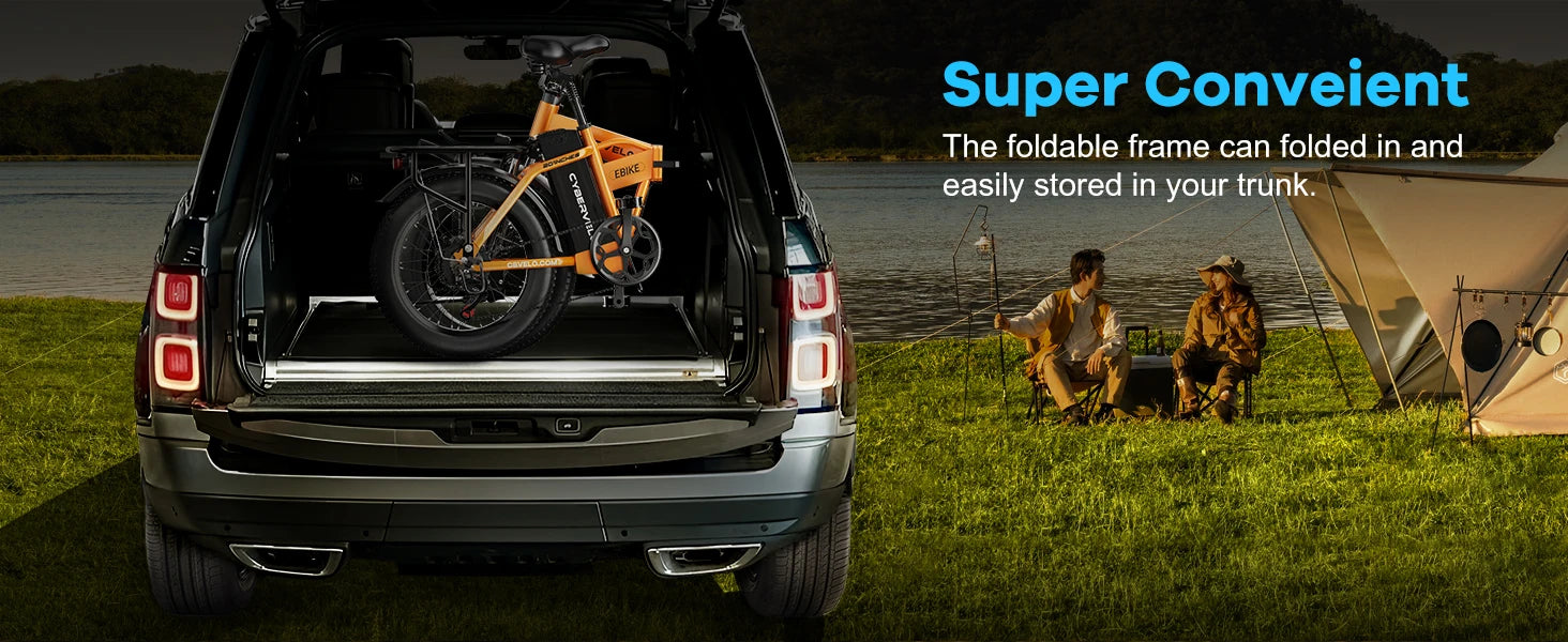 1000W Folding Electric Bike, 48V 20AH Large Removable Battery E Bike, 30+MPH, 80 Miles Max Range, 20