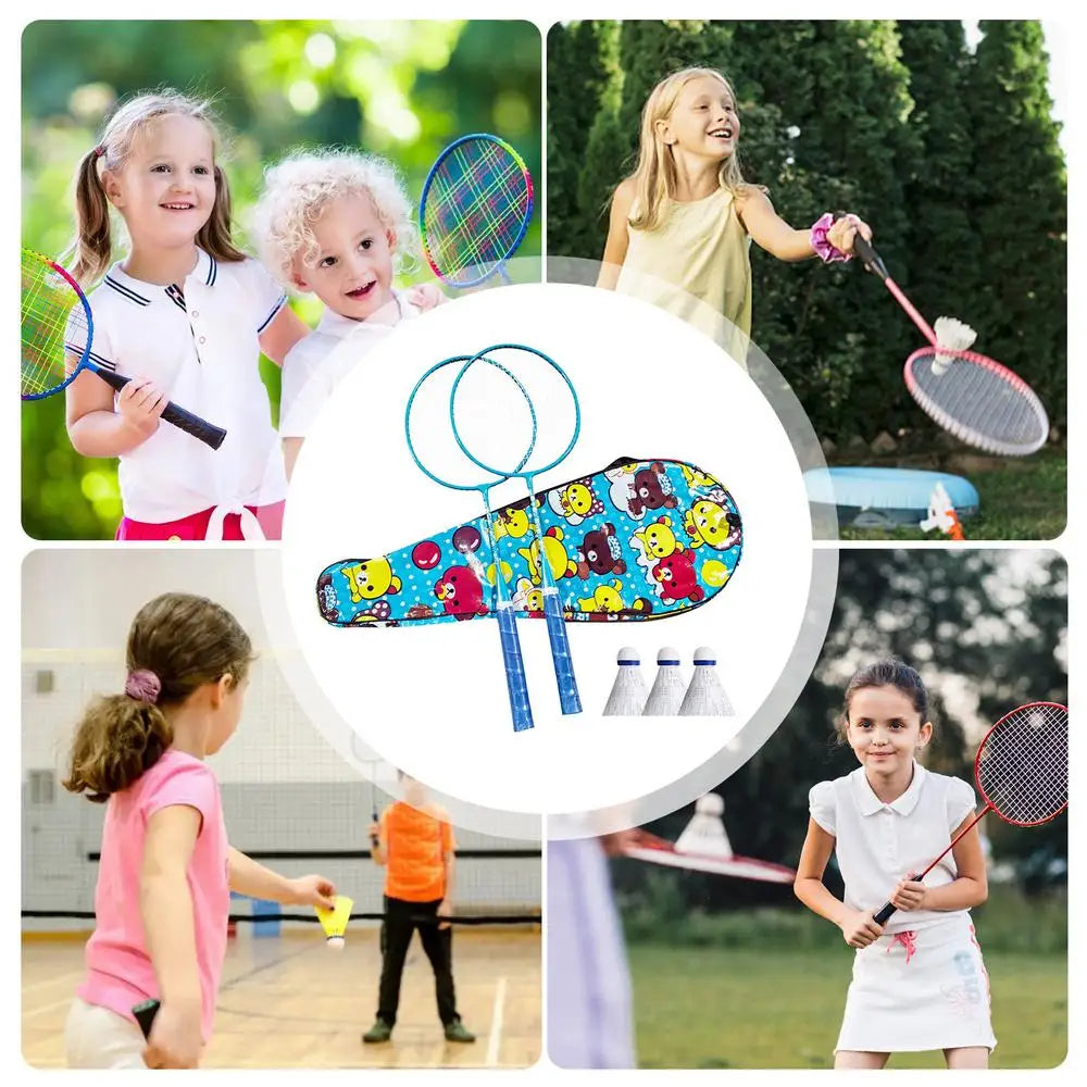 portable Badminton Set 1 Pair Lightweight Backyard Games Badminton With Carrying Bag And 3 Badminton Balls Team Sports Equipment